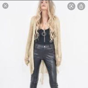 Gold chain mail long cardigan one size